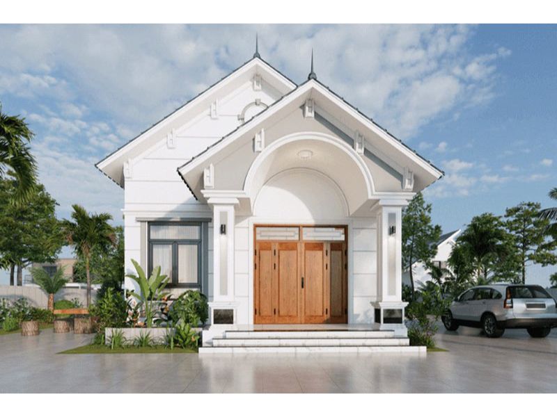 Mẫu nhà vườn dưới 1 tỷ mái Thái hài hòa từ màu sắc cho đến thiết kế