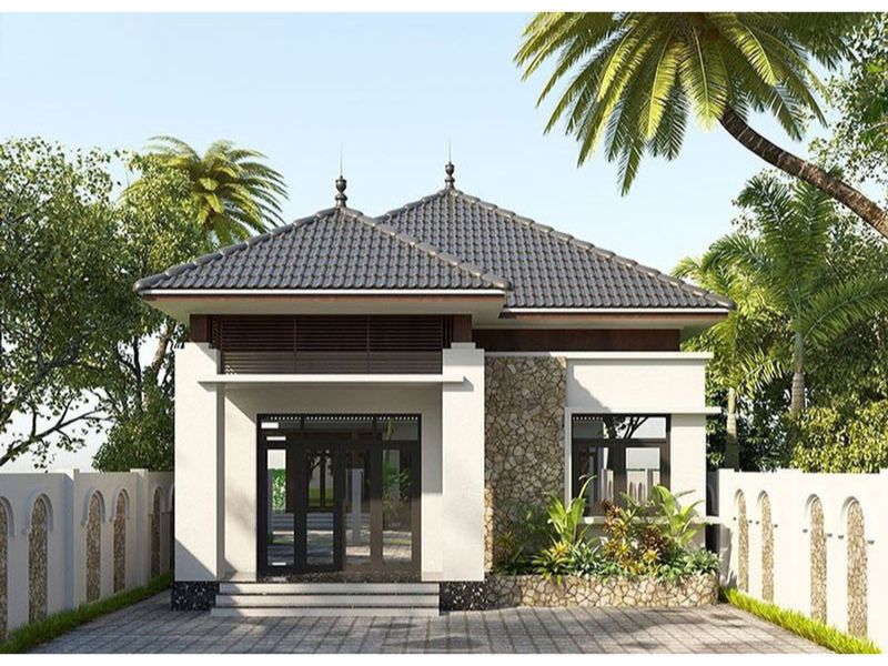 Mẫu nhà 1 tầng mái Nhật 1,5 tỷ đơn giản ở nông thôn