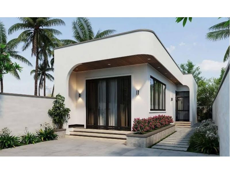 Mẫu nhà 1 tỷ rưỡi 1 tầng hiện đại với hình khối vuông vức, khỏe khoắn