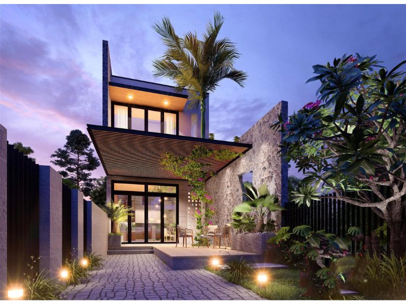 Hài hòa từ thiết kế đến cảnh quan thiên nhiên trong mẫu nhà 2 tầng 1 tỷ rưỡi hiện đại