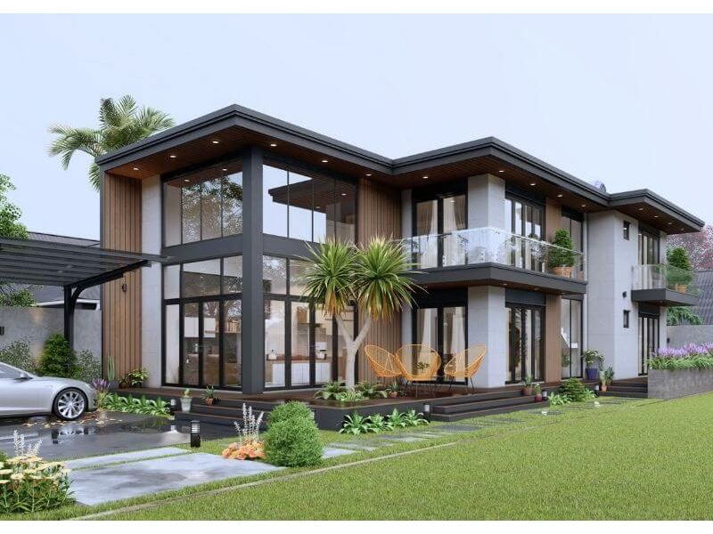 Thiết kế mẫu nhà 2 tầng 120m2 1 tỷ rưỡi đẹp sang trọng