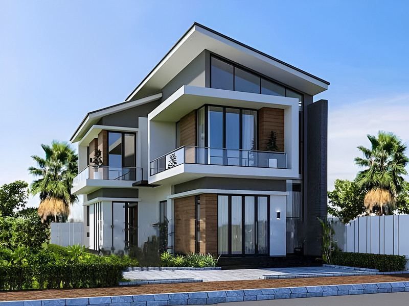 Tham khảo mẫu nhà 1 tỷ rưỡi với hình khối vuông vức, khỏe khoắn