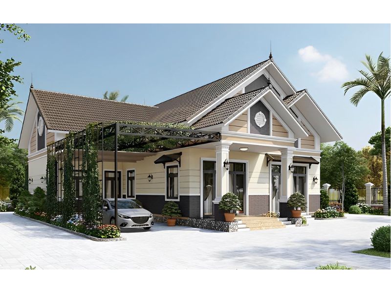 Tham khảo mẫu nhà 1 tỷ rưỡi mái Thái 3 phòng ngủ ở quê