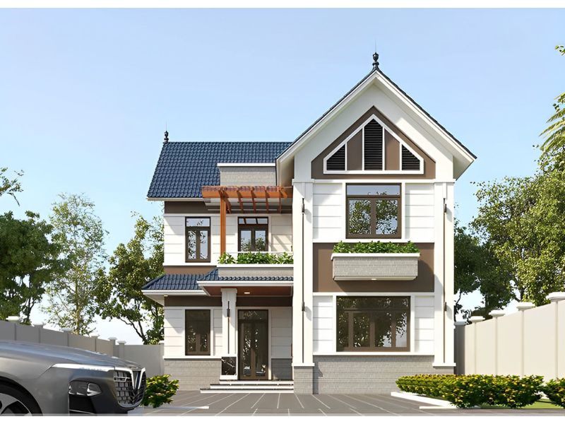 Mẫu nhà 2 tầng mái Thái tân cổ điển chi phí 1,5 tỷ
