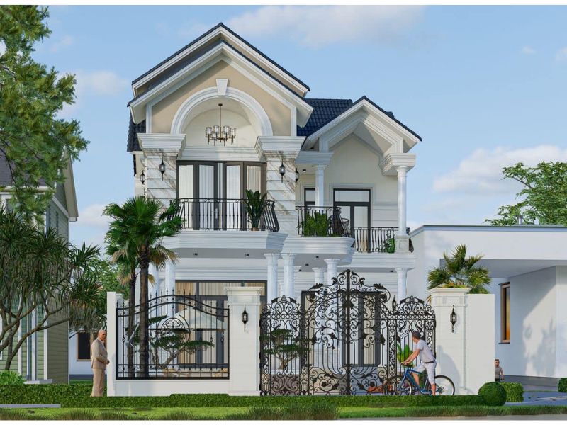 Thiết kế nhà 2 tầng mái Thái chi phí 1,5 tỷ
