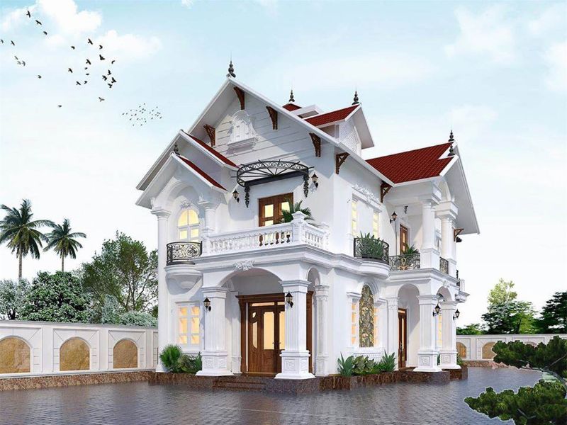 Ấn tượng với vẻ ngoài sang trọng, nổi bật của mẫu nhà 2 tầng mái Thái 1,5 tỷ