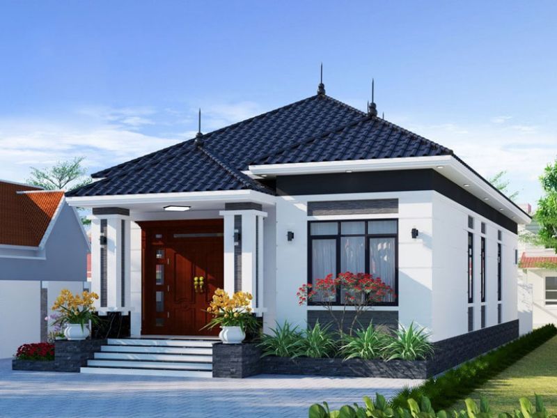 Mẫu nhà 1 tỷ rưỡi mái Nhật sang trọng và bề thế