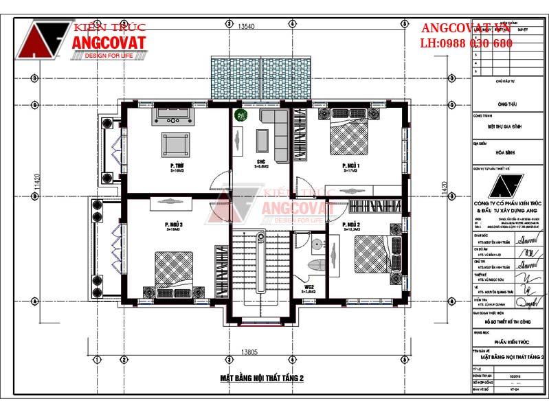 thiết kế quy hoạch mặt bằng công năng sử dụng nhà 2 tầng 8x12m 4 phòng ngủ tân cổ điển