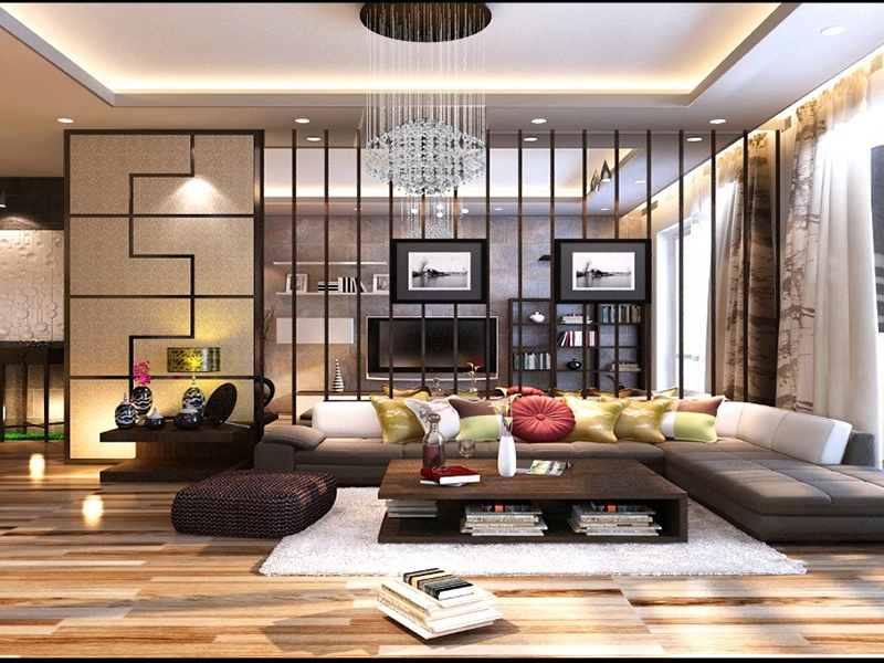 Tô điểm phòng khách bằng thiết kế kiểu nội thất hình học