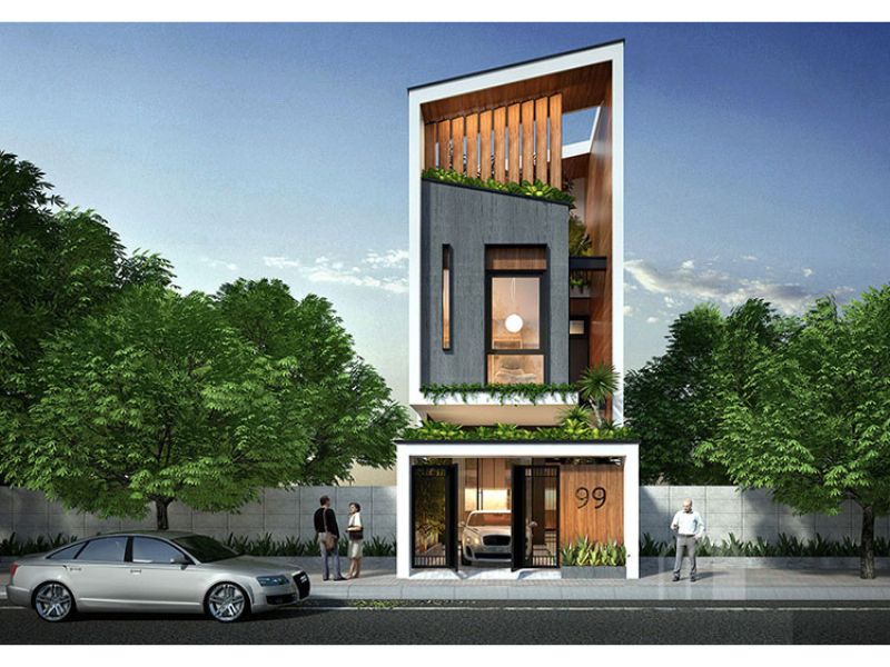 Phong cách xây nhà phố hiện đại, gần gũi thiên nhiên tại Đà Nẵng
