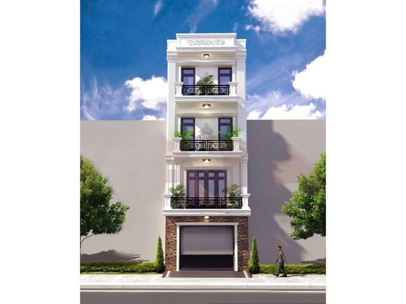 Mẫu nhà phố 4 tầng tại Đà Nẵng tân cổ điển sang trọng