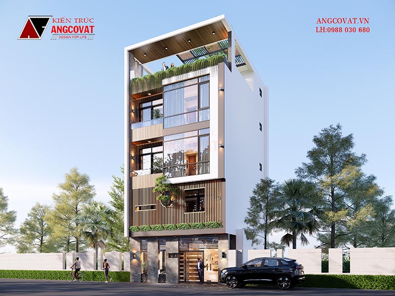 Vẻ ngoài sang trọng của thiết kế nhà phố 5 tầng 70m2 tại Đà Nẵng