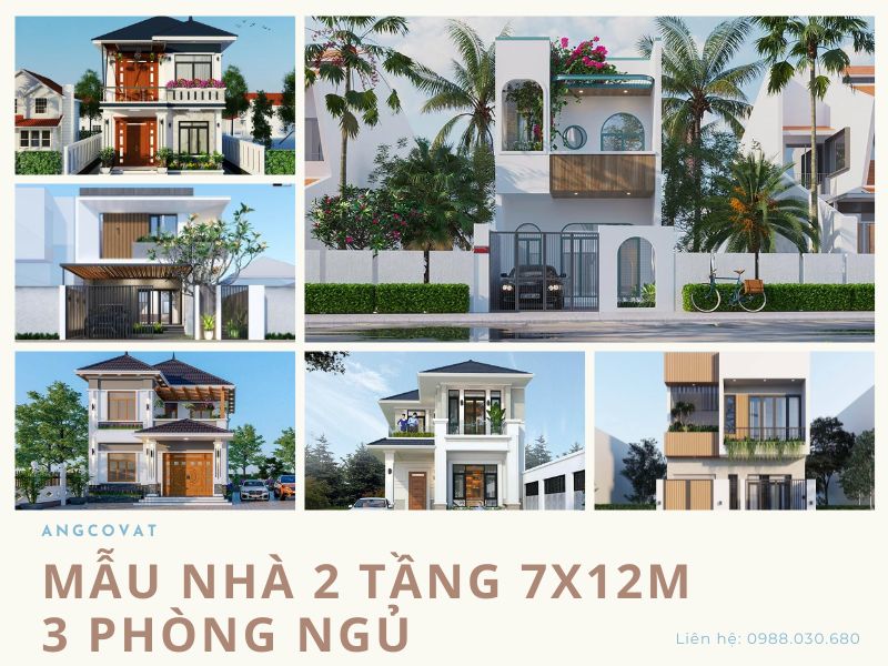 Mẫu nhà 2 tầng 7x12m 3 phòng ngủ vừa đẹp vừa tiện nghi
