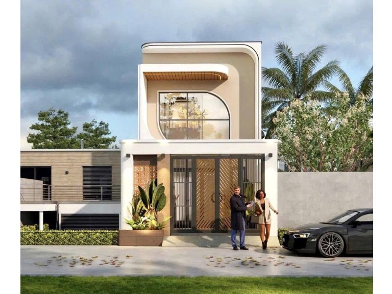 Mẫu nhà 2 tầng 7x12m 3 phòng ngủ sử dụng vật liệu cao cấp, hiện đại