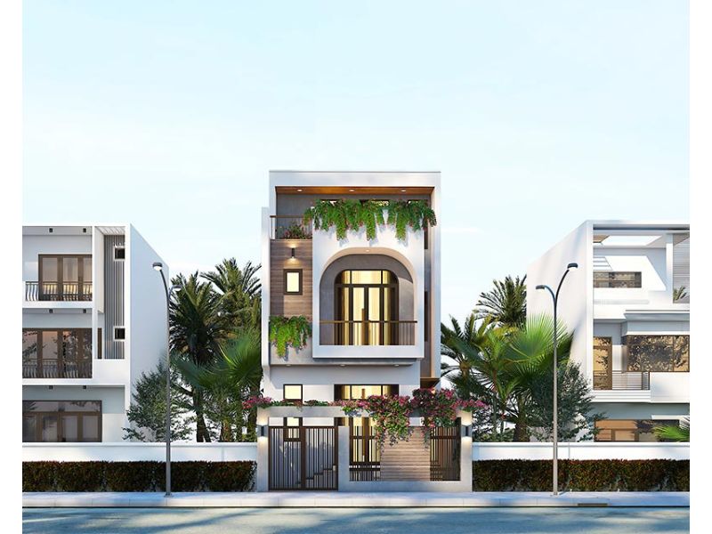 Nét đẹp tinh tế của mẫu nhà 2 tầng 7x12m 3 phòng ngủ mái bằng