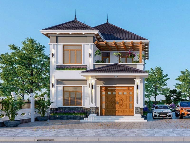 Cuộc sống sang trọng trong mái nhà 2 tầng 7x12m mái Nhật