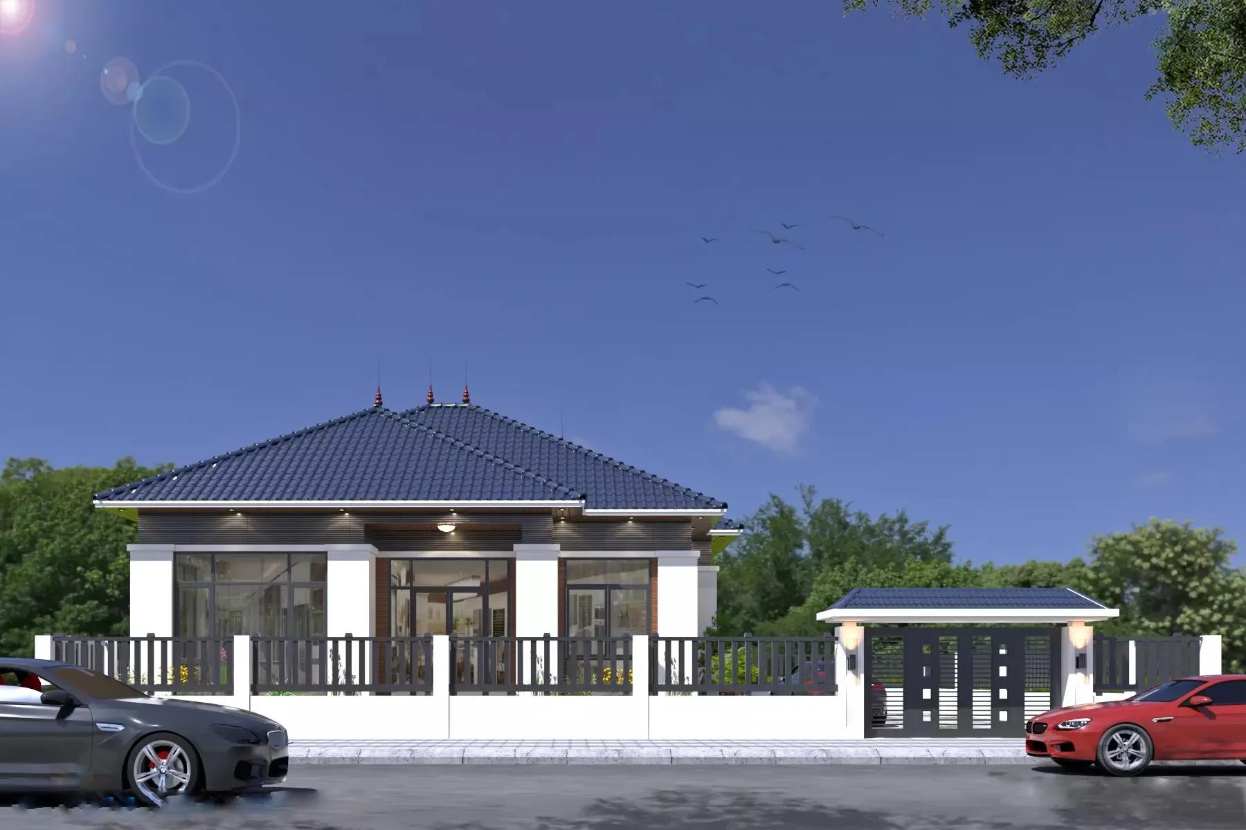 Mẫu thiết kế nhà cấp 4 ngang 7m dài 15m đẹp 