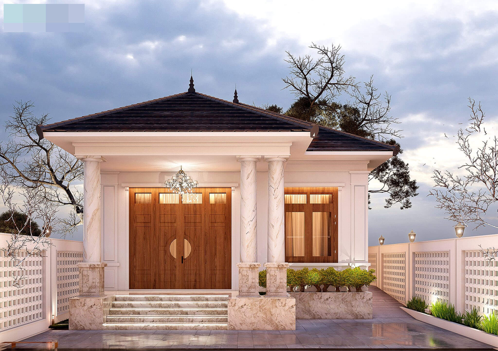 Mẫu thiết kế nhà cấp 4 ngang 7m dài 15m đẹp 