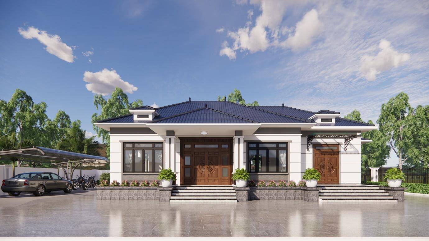 Mẫu thiết kế nhà cấp 4 ngang 7m dài 15m đẹp 