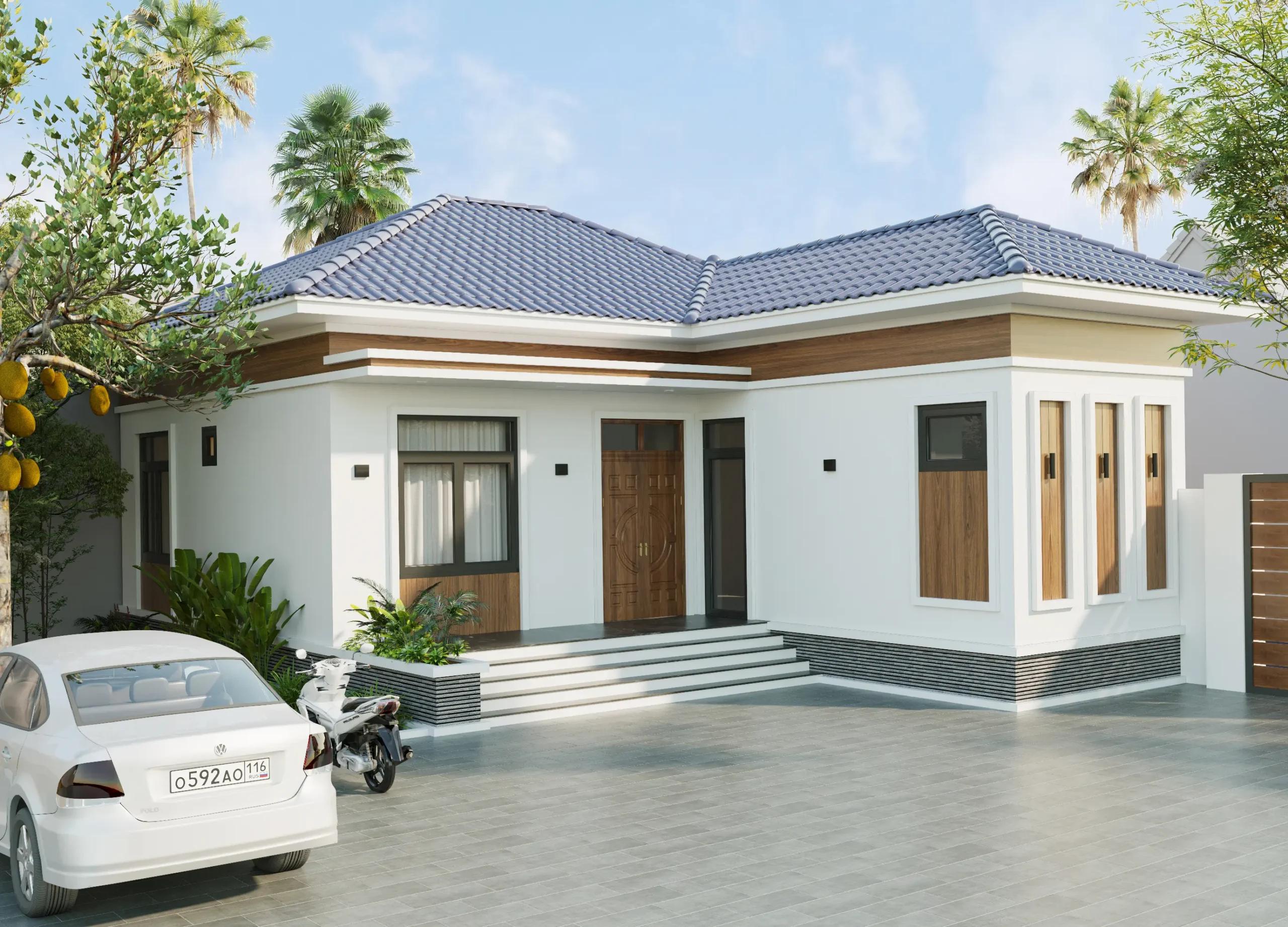 Mẫu thiết kế nhà cấp 4 ngang 7m dài 15m đẹp 