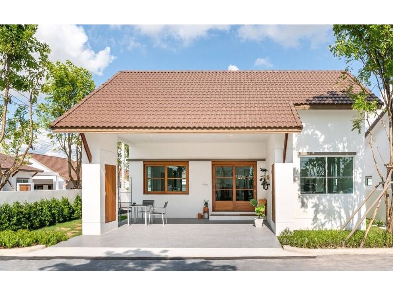 Mẫu nhà 1 tầng 80m2 mái ngói gần gũi 