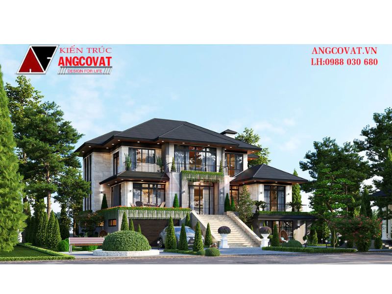 Thiết kế biệt thự 3 tầng 250m2 hiện đại