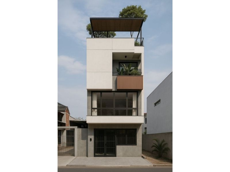 Thiết kế nhà phố 4 tầng có kiến trúc hiện đại sang trọng