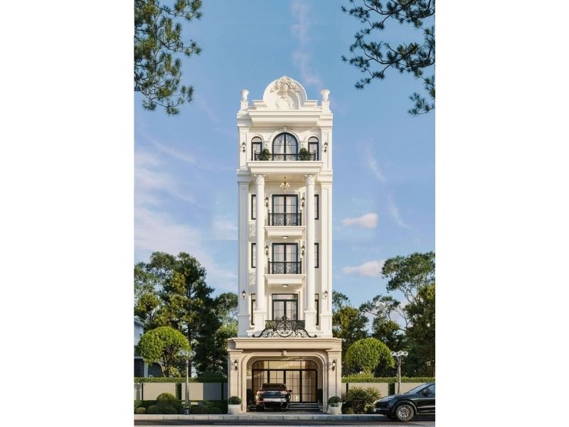 Phong cách tân cổ điển trong mẫu nhà phố 5 tầng