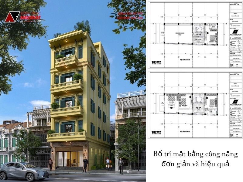 Bố trí mặt bằng công năng đơn giản và hiệu quả