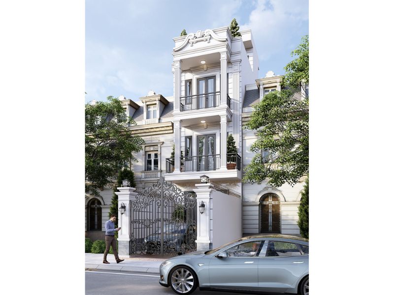 Nhà đẹp 4 tầng có không gian sân vườn rộng