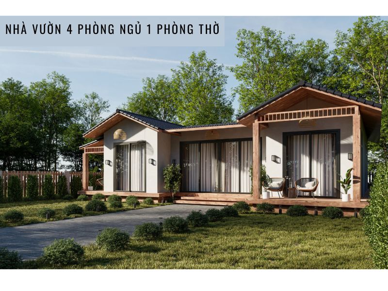 Xây nhà vườn chữ U đẹp, độc đáo