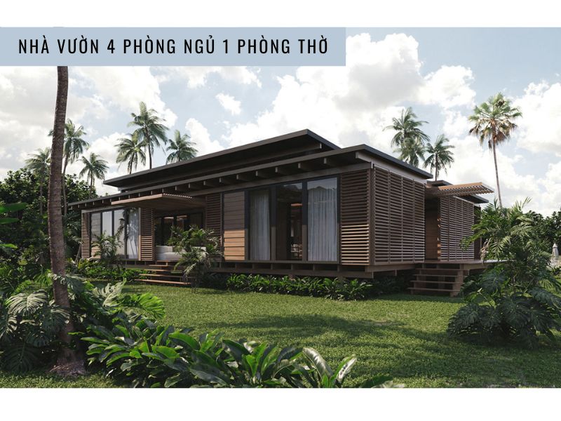 Mẫu nhà vườn 1 tầng độc đáo mang tới không gian sống hiện đại, gần gũi với thiên nhiên