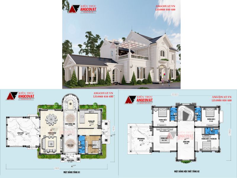 Nhà mái nhật 2 tầng mặt tiền 12m