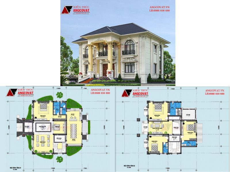 Nhà biệt thự đẳng cấp 2 tầng xa hoa