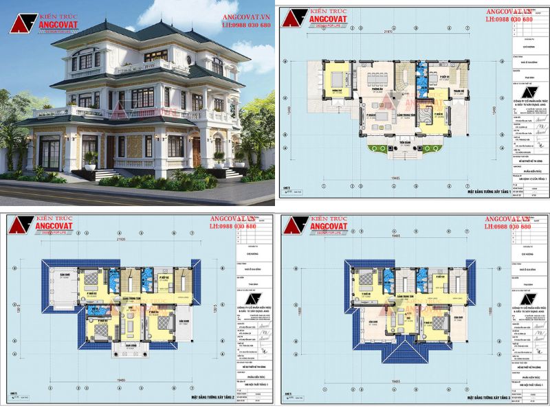 Kiến trúc biệt thự 3 tầng đẳng cấp xa hoa