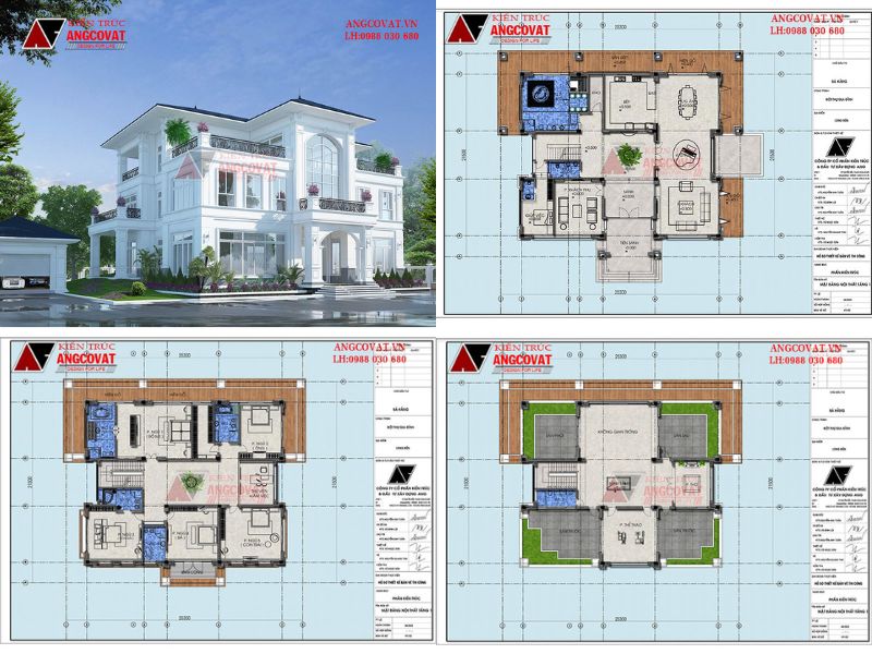 Biệt thự 3 tầng 500m2 tân cổ điển