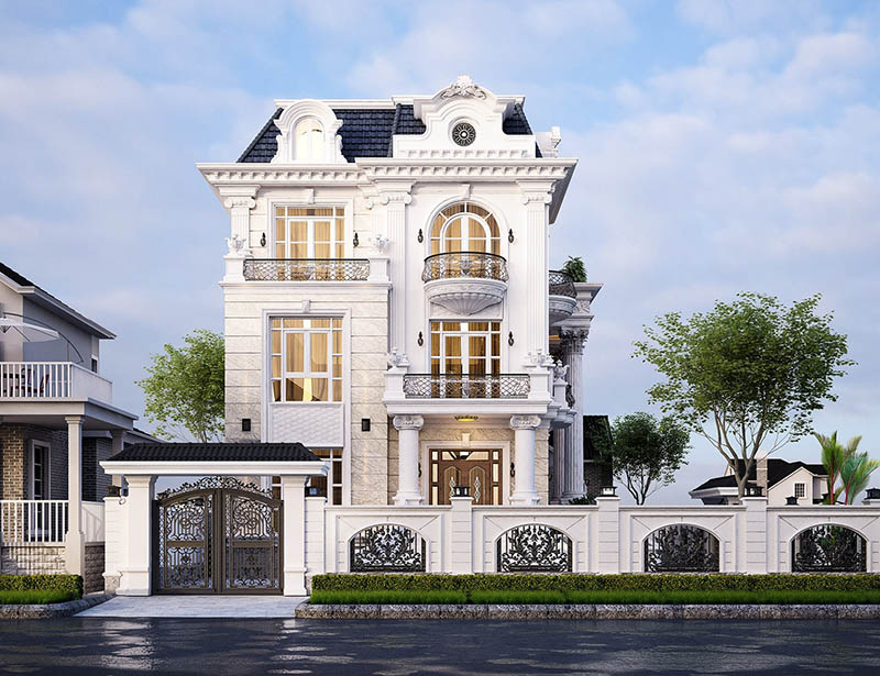 Sử dụng hệ mái Mansard truyền thống 