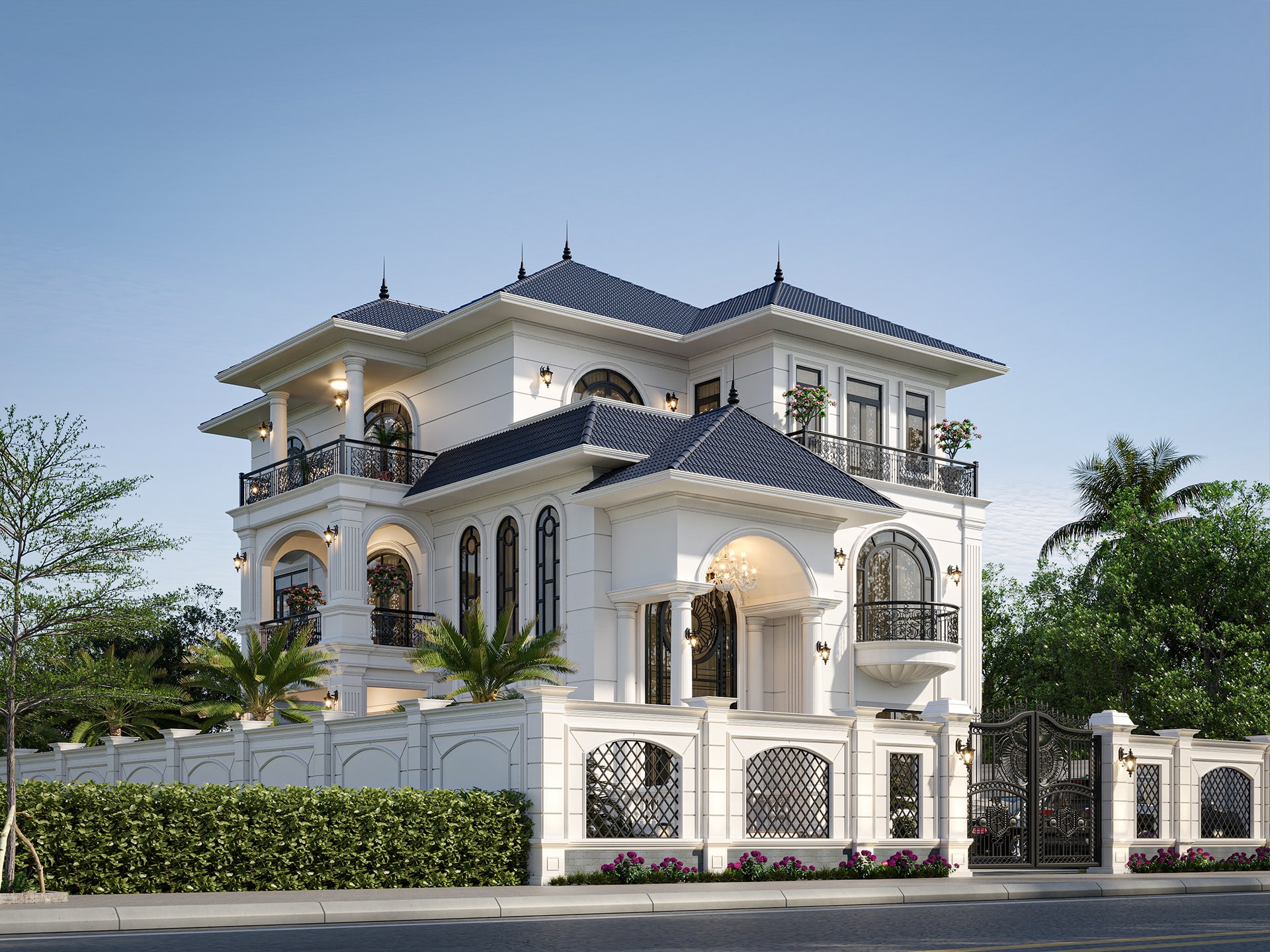 Biệt thự 5 tỷ tân cổ nhẹ nhàng, thanh lịch 