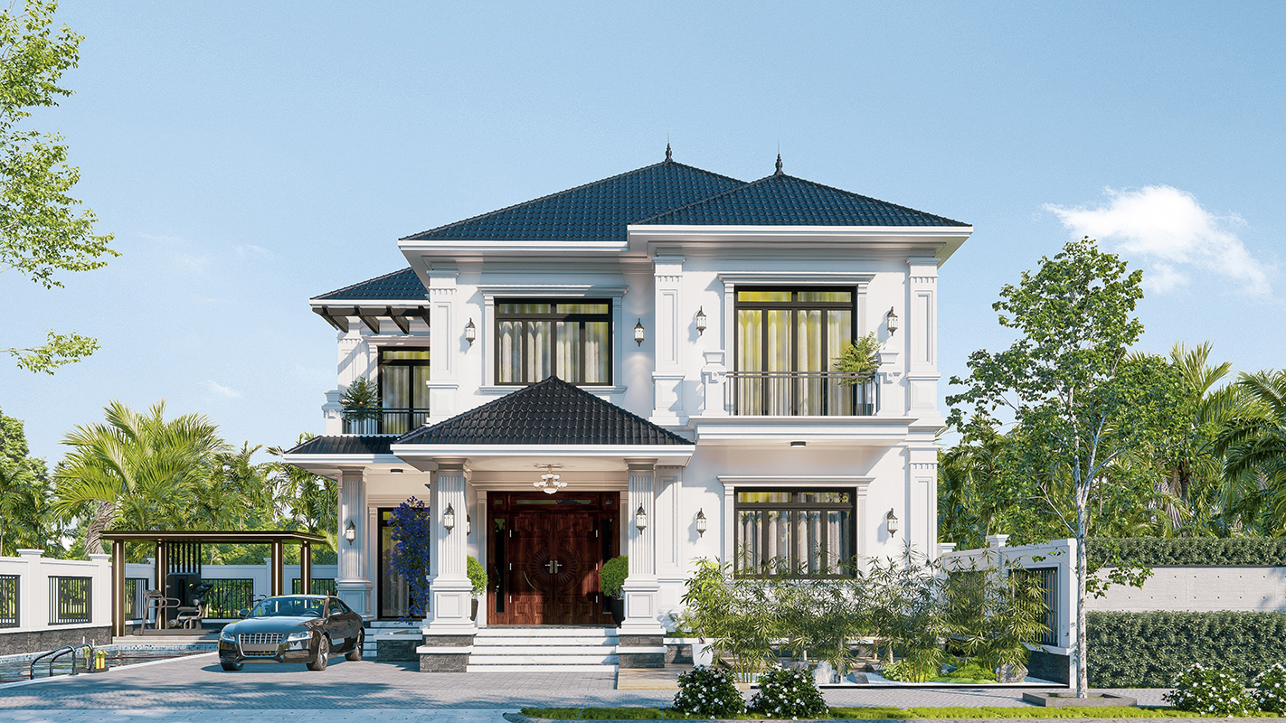 Không gian sống thoáng đãng, thư giãn, tràn ngập ánh sáng trong mẫu biệt thự tân cổ 2 tầng 5 tỷ 