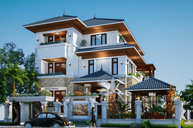 Ấn tượng với biệt thự 5 tỷ tân cổ sang trọng, thể hiện gu thẩm mỹ tinh tế và vị thế đẳng cấp 