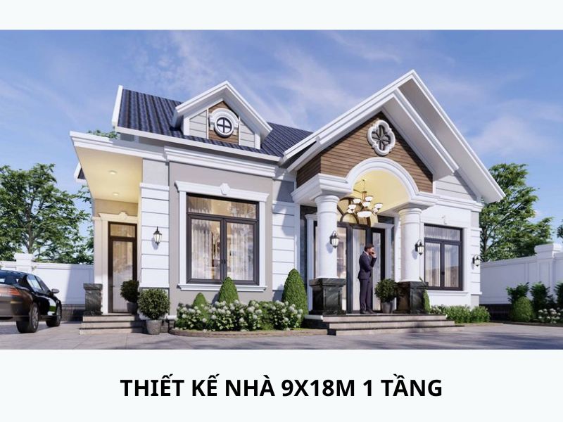 Nhà 1 tầng mái thái tân cổ điển