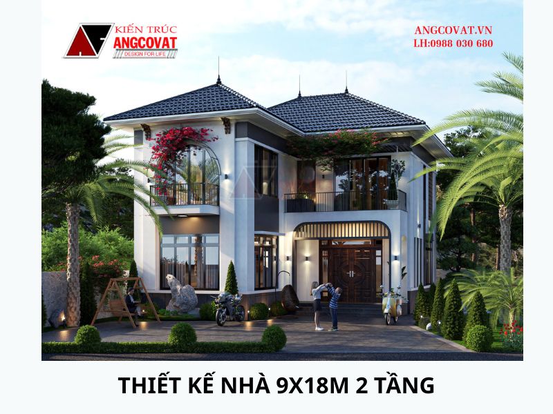 Nhà 2 tầng mái Nhật có không gian sống đẳng cấp