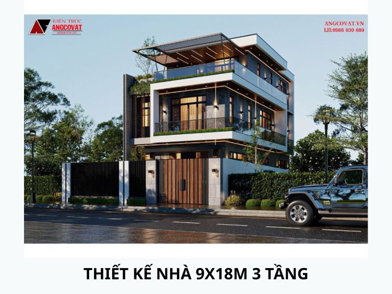 Biệt thự 3 tầng 9x18m hiện đại