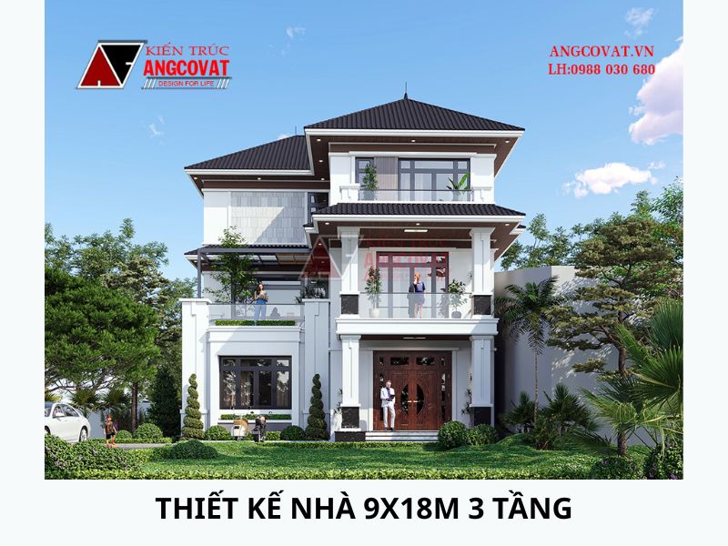 Nhà vườn 3 tầng mái nhật sang trọng