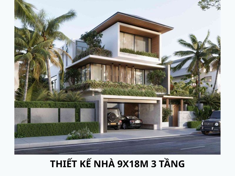 Biệt thự 9x18m hiện đại mái Nhật ở Nam Định