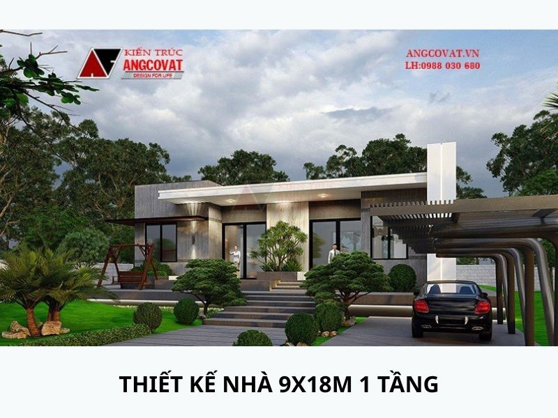 Kiến trúc nhà vườn hiện đại 1 tầng