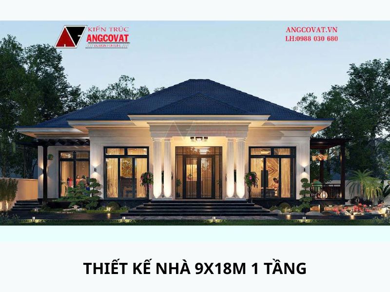 Kiến trúc nhà mái Nhật đẳng cấp mặt tiền 9m