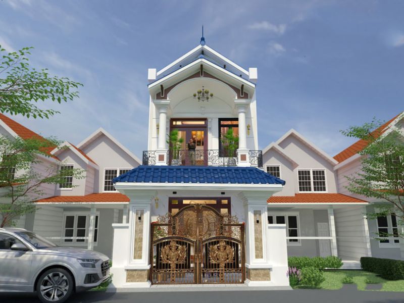 Nhà 2 tầng 100m2 tân cổ điển mái thái