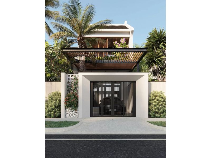 Mẫu nhà 100m2 5x20 pha trộn vẻ đẹp truyền thống với hiện đại 