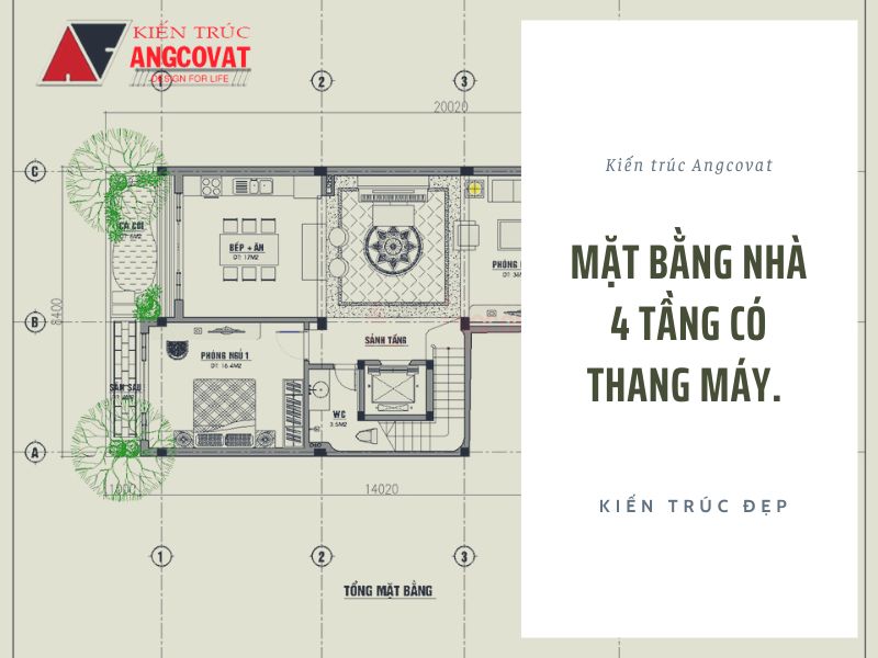 Theo dõi cách bố trí mặt bằng nhà 4 tầng có thang máy chuẩn khoa học 2026